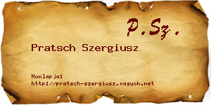 Pratsch Szergiusz névjegykártya